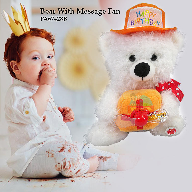 Bear with Message Fan : PA67428B